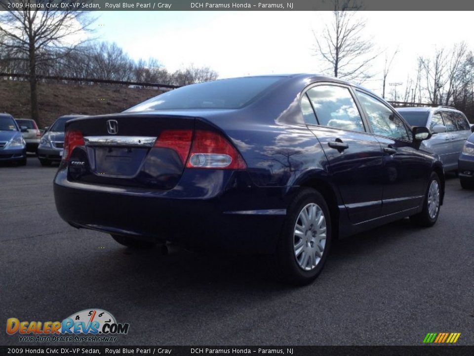 2009 Honda Civic DX-VP Sedan Royal Blue Pearl / Gray Photo #13