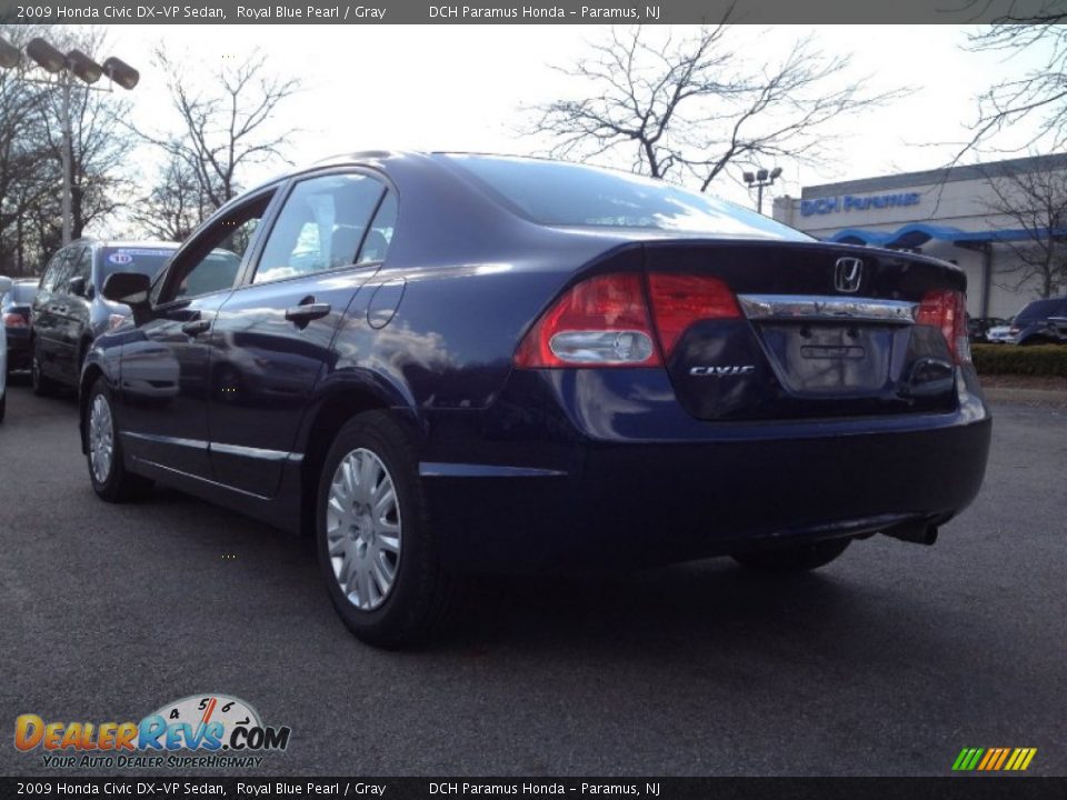 2009 Honda Civic DX-VP Sedan Royal Blue Pearl / Gray Photo #15