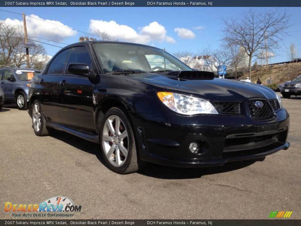 2007 Subaru Impreza WRX Sedan Obsidian Black Pearl / Desert Beige Photo #7