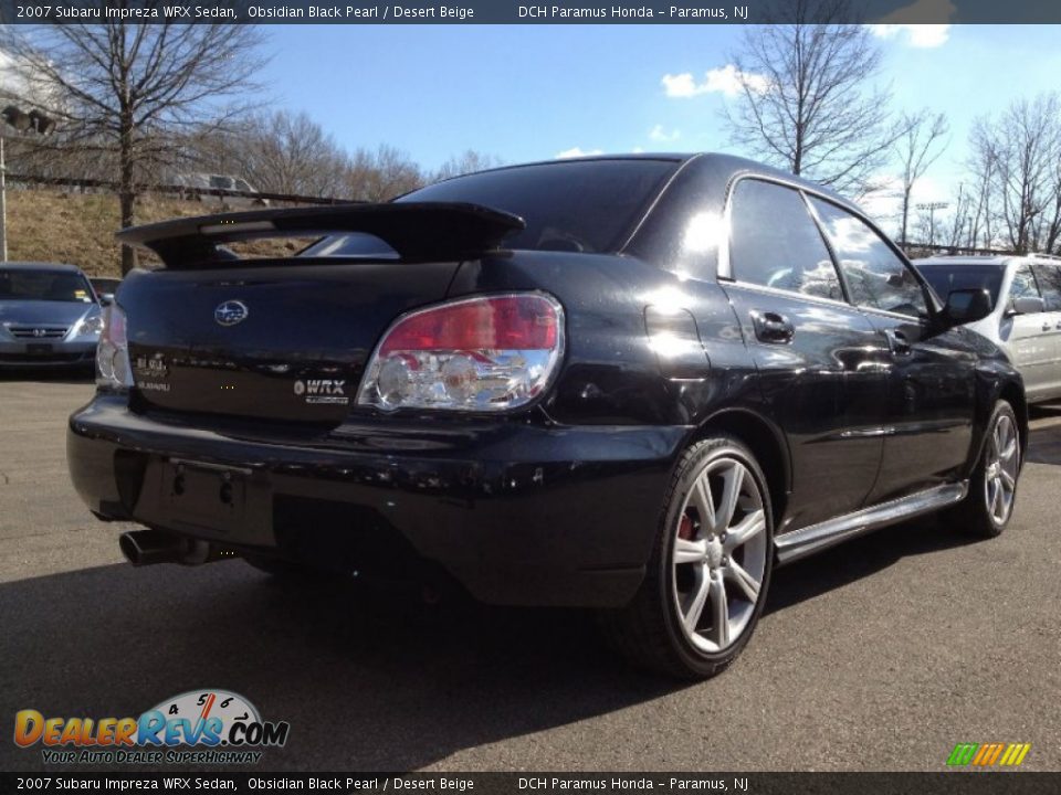 2007 Subaru Impreza WRX Sedan Obsidian Black Pearl / Desert Beige Photo #9