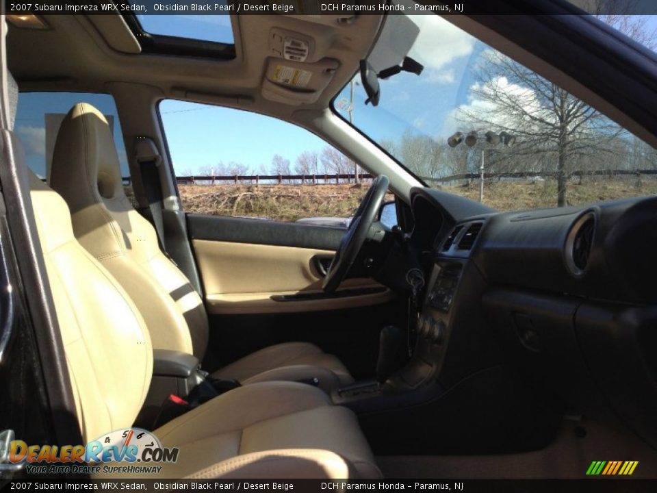 2007 Subaru Impreza WRX Sedan Obsidian Black Pearl / Desert Beige Photo #14