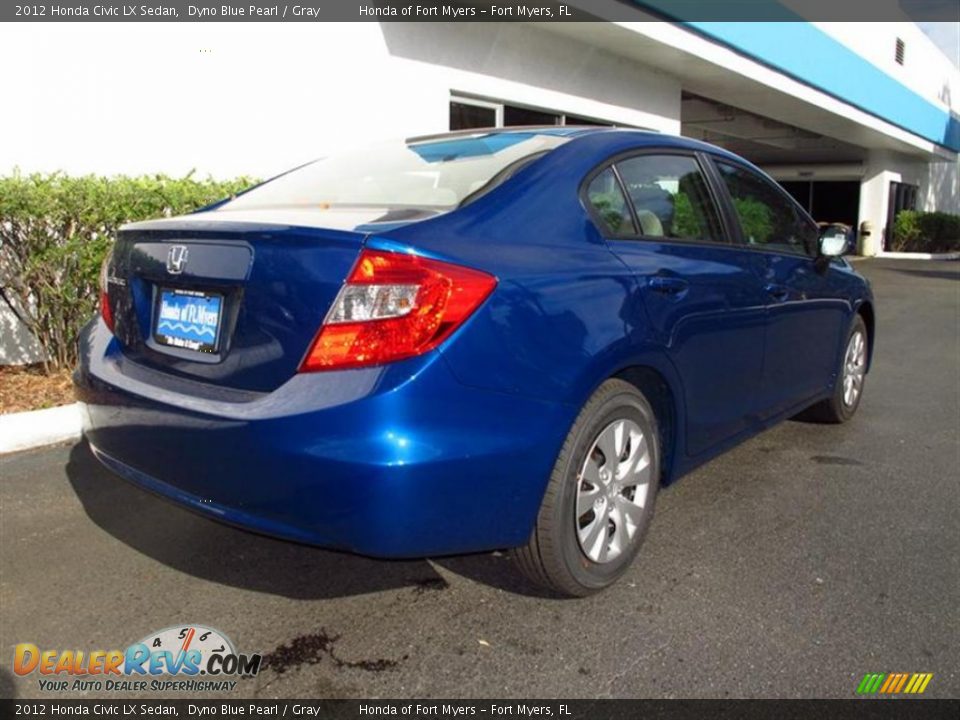 2012 Honda Civic LX Sedan Dyno Blue Pearl / Gray Photo #3