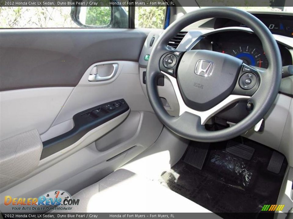 2012 Honda Civic LX Sedan Dyno Blue Pearl / Gray Photo #5