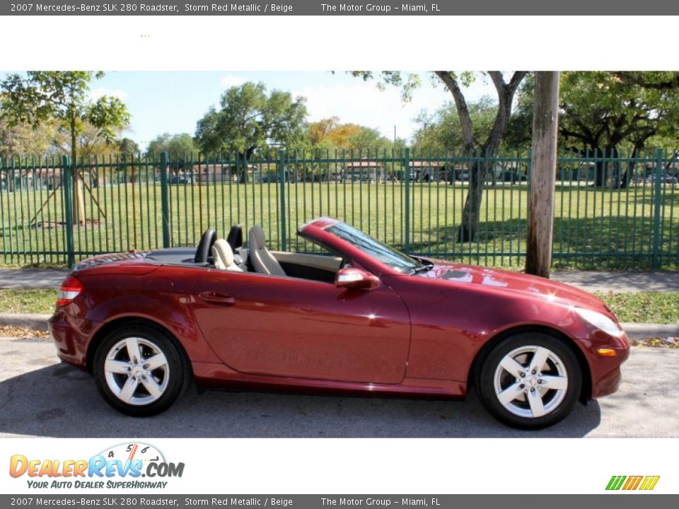 2007 Mercedes-Benz SLK 280 Roadster Storm Red Metallic / Beige Photo #10