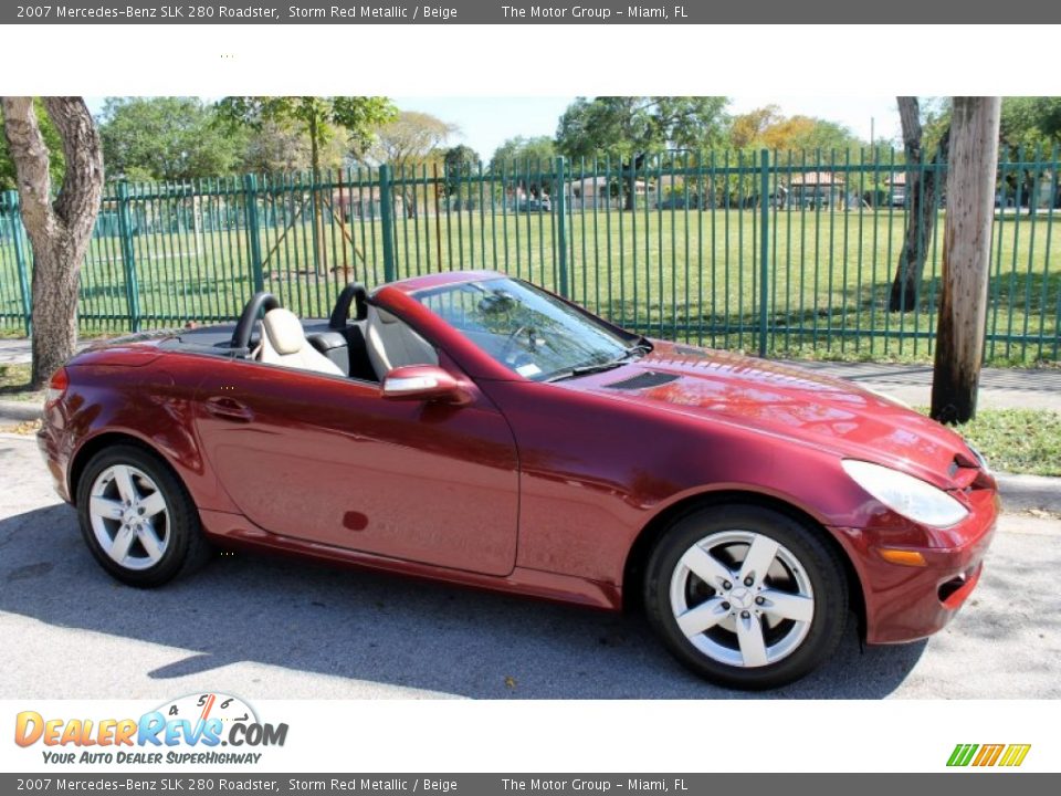 2007 Mercedes-Benz SLK 280 Roadster Storm Red Metallic / Beige Photo #11