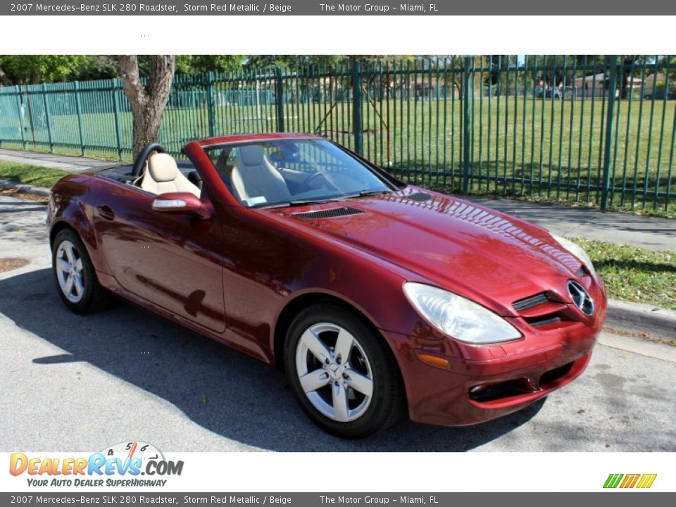 2007 Mercedes-Benz SLK 280 Roadster Storm Red Metallic / Beige Photo #12