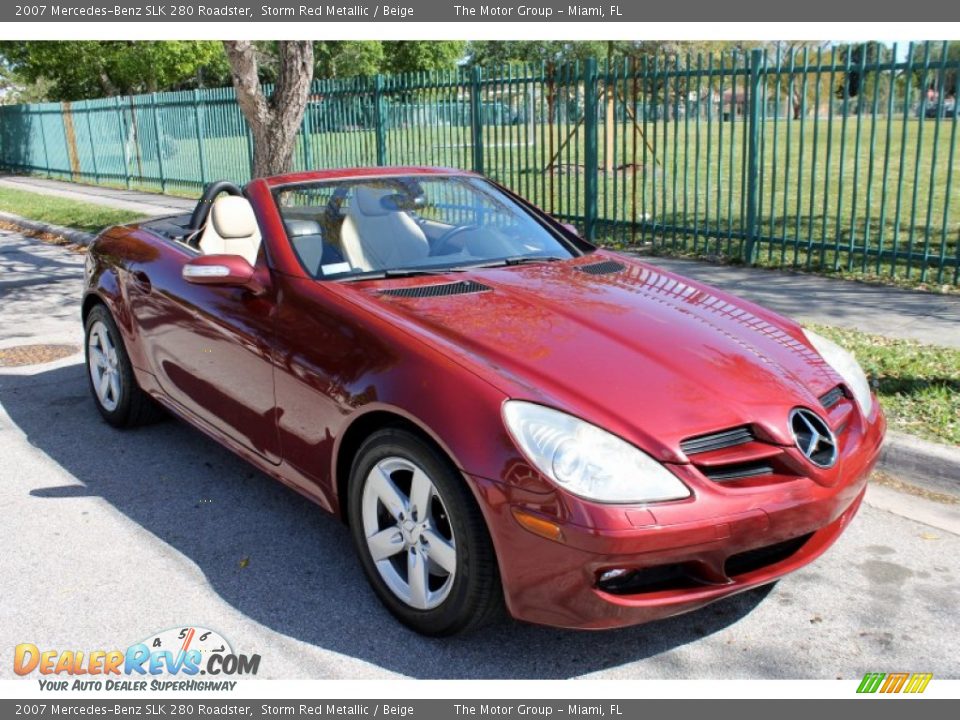 2007 Mercedes-Benz SLK 280 Roadster Storm Red Metallic / Beige Photo #13