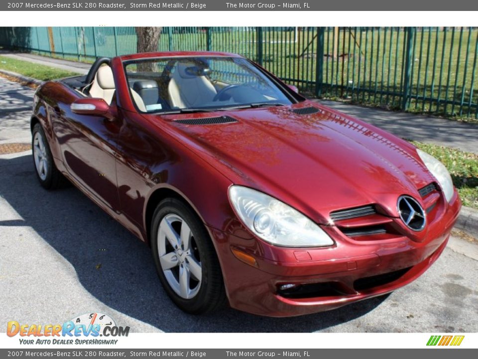 2007 Mercedes-Benz SLK 280 Roadster Storm Red Metallic / Beige Photo #14