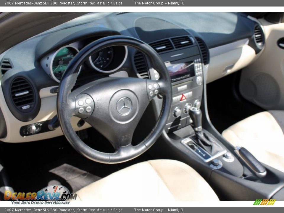 2007 Mercedes-Benz SLK 280 Roadster Storm Red Metallic / Beige Photo #35