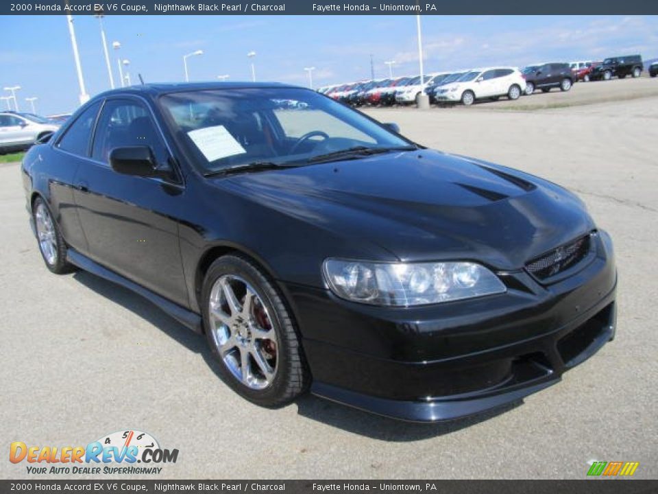 2000 Honda Accord EX V6 Coupe Nighthawk Black Pearl / Charcoal Photo #6