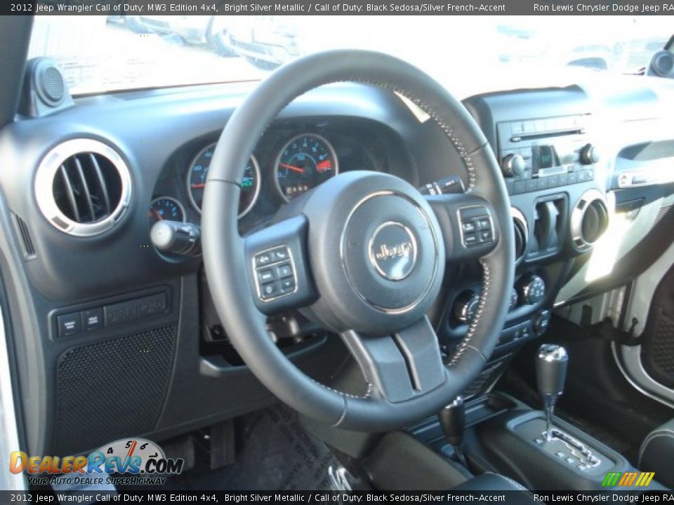 2012 Jeep Wrangler Call of Duty: MW3 Edition 4x4 Bright Silver Metallic / Call of Duty: Black Sedosa/Silver French-Accent Photo #13