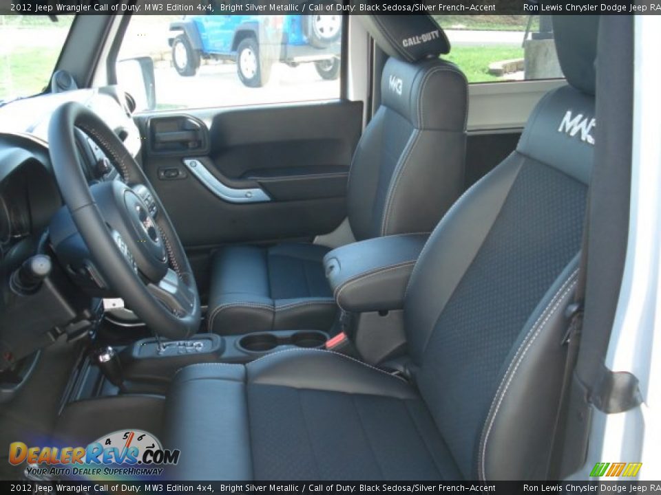 2012 Jeep Wrangler Call of Duty: MW3 Edition 4x4 Bright Silver Metallic / Call of Duty: Black Sedosa/Silver French-Accent Photo #14