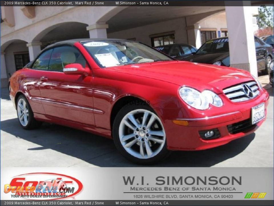 2009 Mercedes-Benz CLK 350 Cabriolet Mars Red / Stone Photo #1