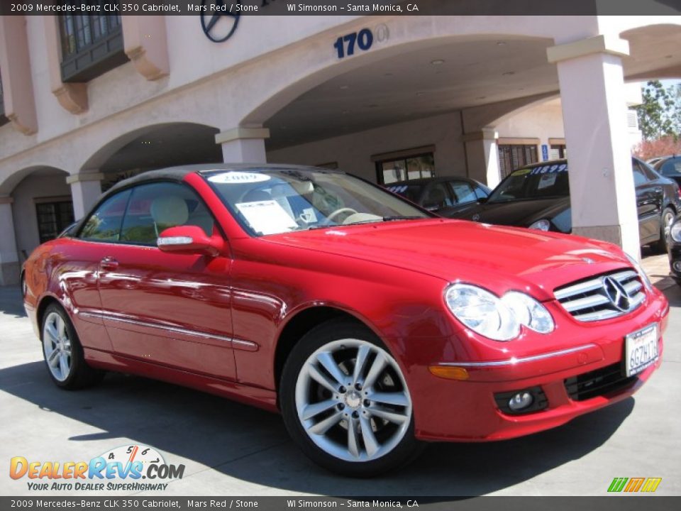2009 Mercedes-Benz CLK 350 Cabriolet Mars Red / Stone Photo #27