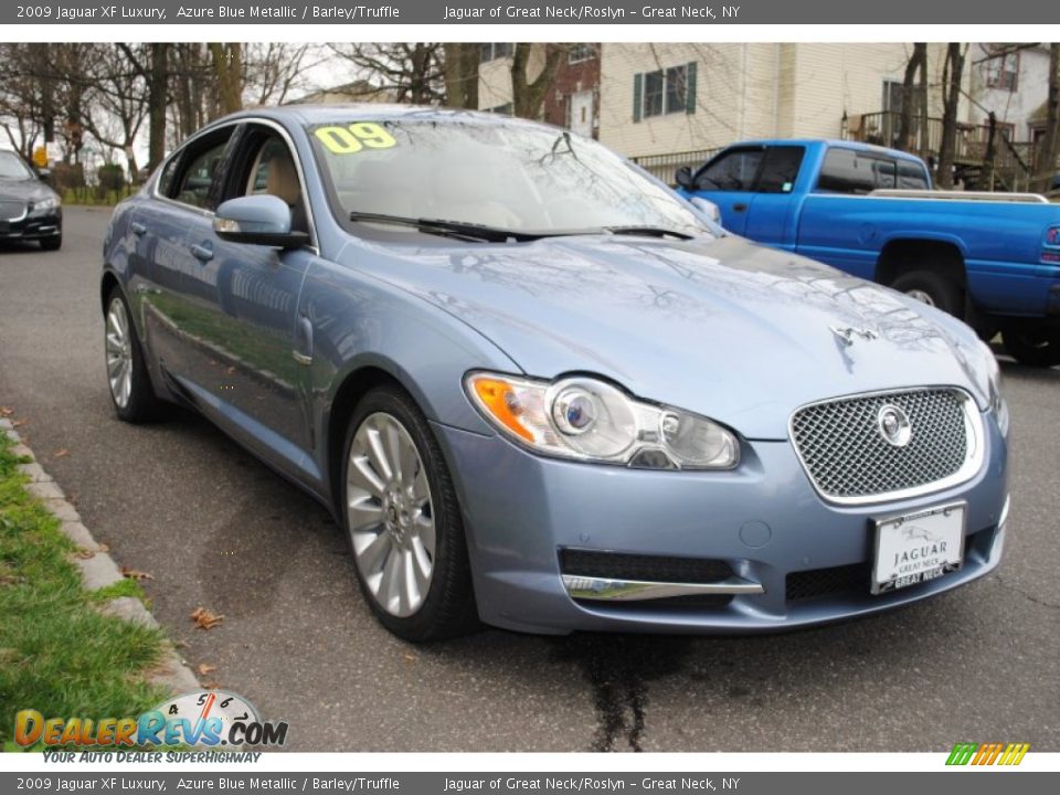 2009 Jaguar XF Luxury Azure Blue Metallic / Barley/Truffle Photo #7