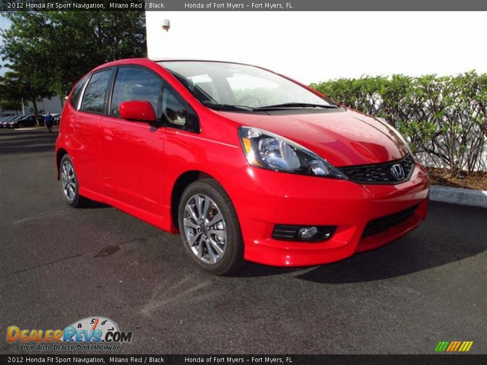 2012 Honda Fit Sport Navigation Milano Red / Black Photo #1