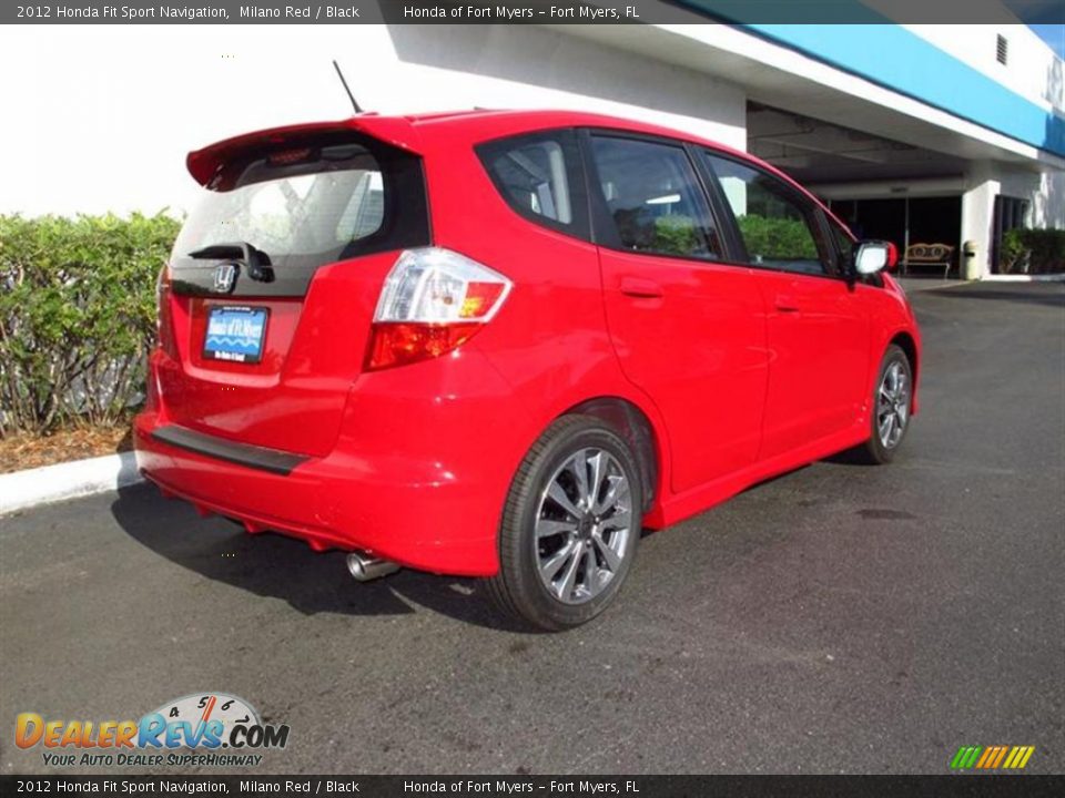 2012 Honda Fit Sport Navigation Milano Red / Black Photo #3