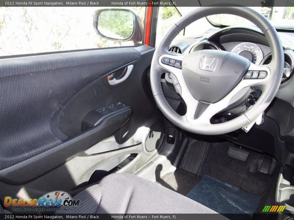 2012 Honda Fit Sport Navigation Milano Red / Black Photo #5