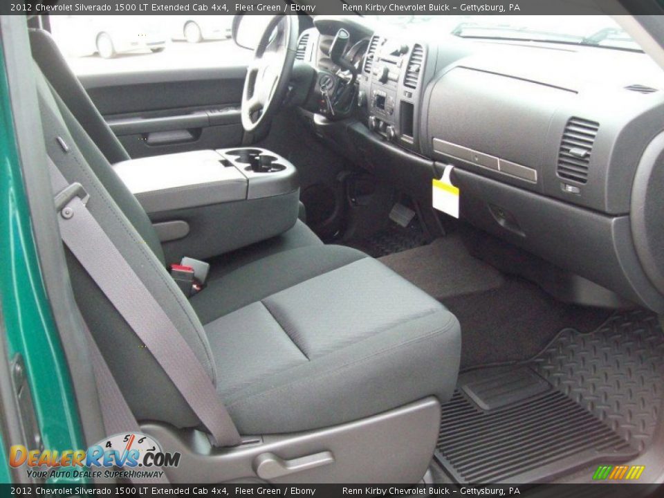 Ebony Interior - 2012 Chevrolet Silverado 1500 LT Extended Cab 4x4 Photo #6