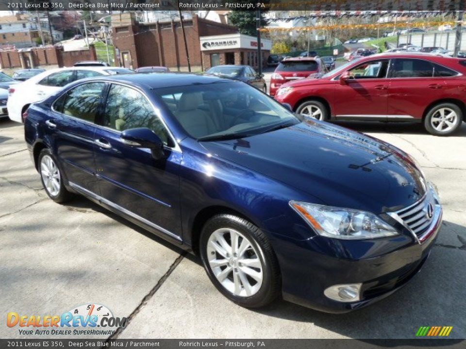 2011 Lexus ES 350 Deep Sea Blue Mica / Parchment Photo 6