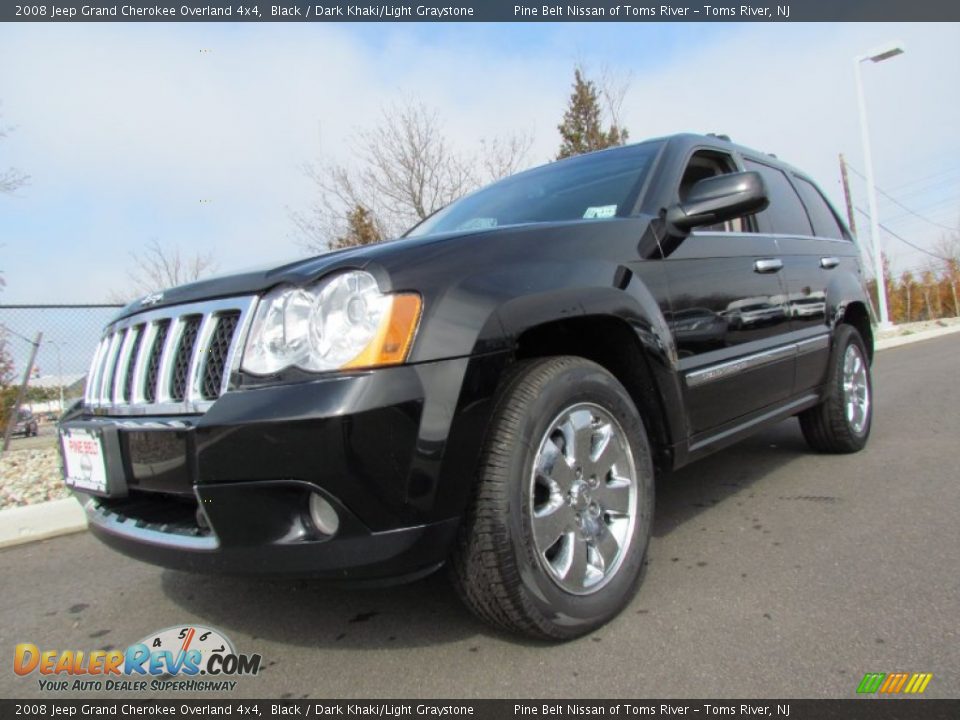 2008 Jeep Grand Cherokee Overland 4x4 Black / Dark Khaki/Light Graystone Photo #1