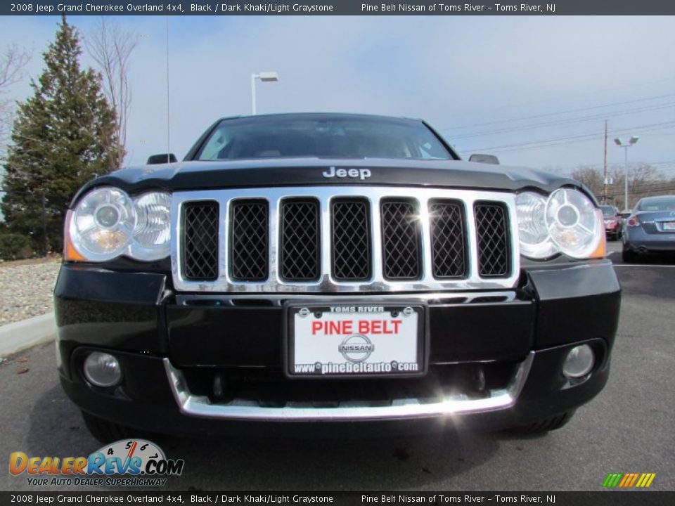 2008 Jeep Grand Cherokee Overland 4x4 Black / Dark Khaki/Light Graystone Photo #2