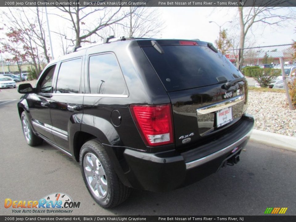 2008 Jeep Grand Cherokee Overland 4x4 Black / Dark Khaki/Light Graystone Photo #5