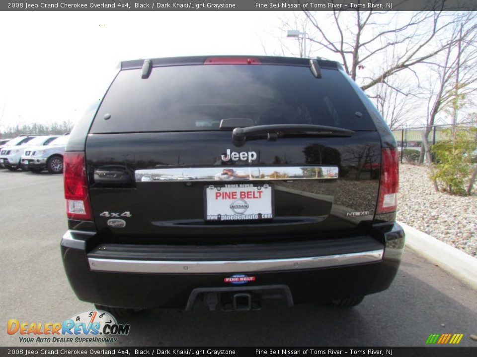 2008 Jeep Grand Cherokee Overland 4x4 Black / Dark Khaki/Light Graystone Photo #6