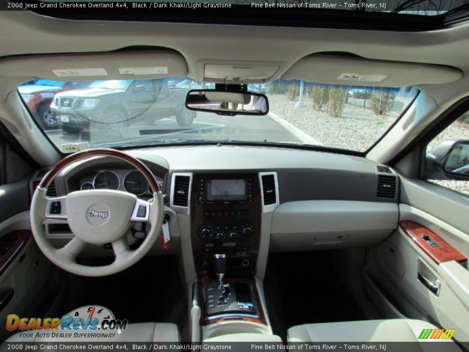 2008 Jeep Grand Cherokee Overland 4x4 Black / Dark Khaki/Light Graystone Photo #9
