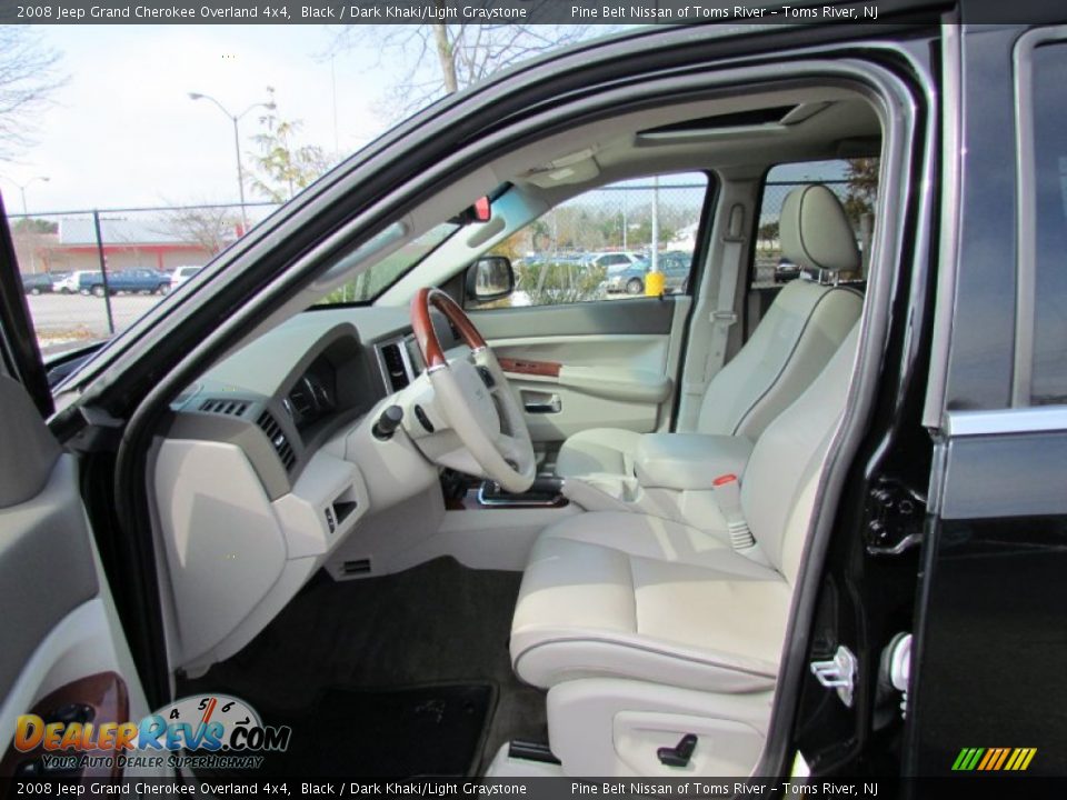 2008 Jeep Grand Cherokee Overland 4x4 Black / Dark Khaki/Light Graystone Photo #10