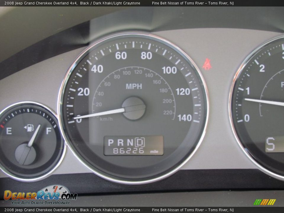 2008 Jeep Grand Cherokee Overland 4x4 Black / Dark Khaki/Light Graystone Photo #15