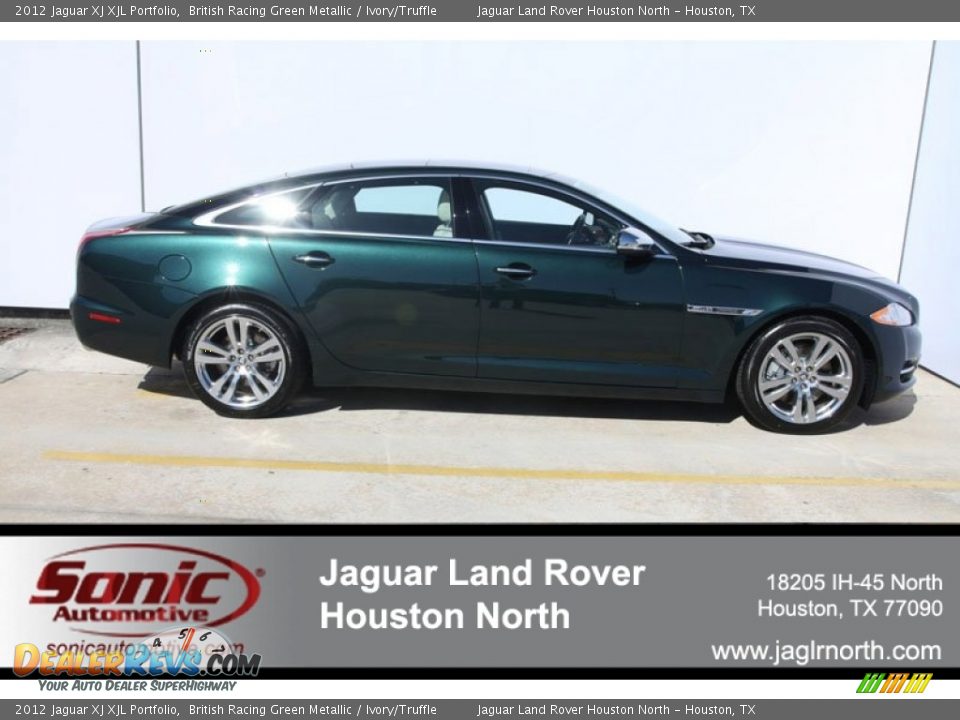 2012 Jaguar XJ XJL Portfolio British Racing Green Metallic / Ivory/Truffle Photo #1