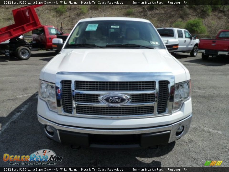 2012 Ford F150 Lariat SuperCrew 4x4 White Platinum Metallic Tri-Coat / Pale Adobe Photo #6