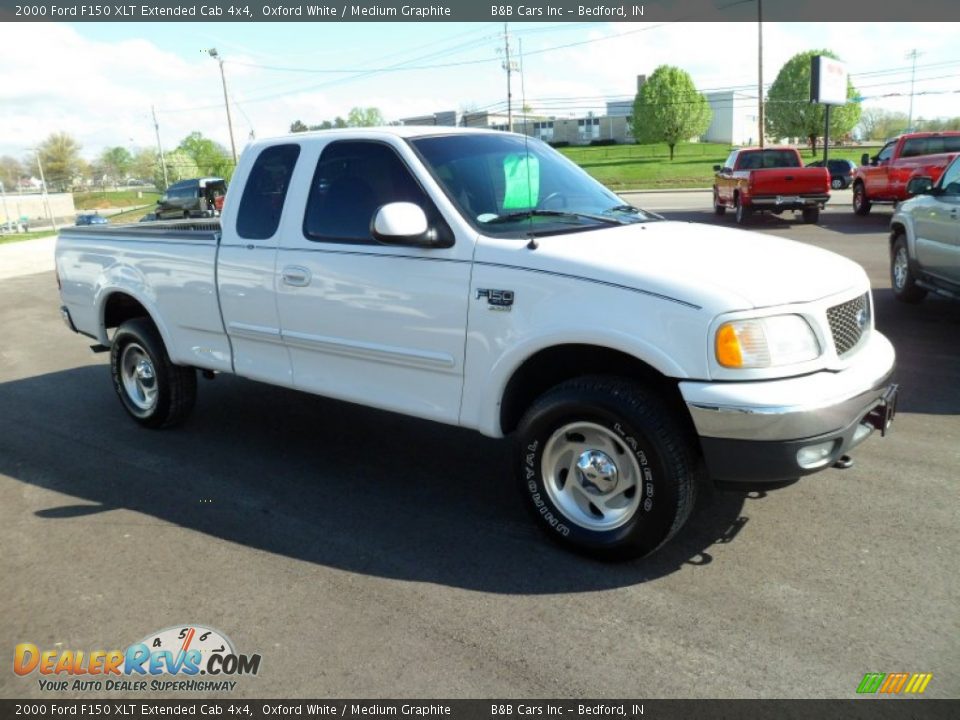 2000 Ford F150 XLT Extended Cab 4x4 Oxford White / Medium Graphite Photo #7