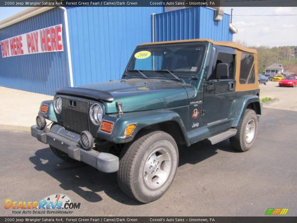 2000 Jeep Wrangler Sahara 4x4 Forest Green Pearl / Camel/Dark Green Photo #1