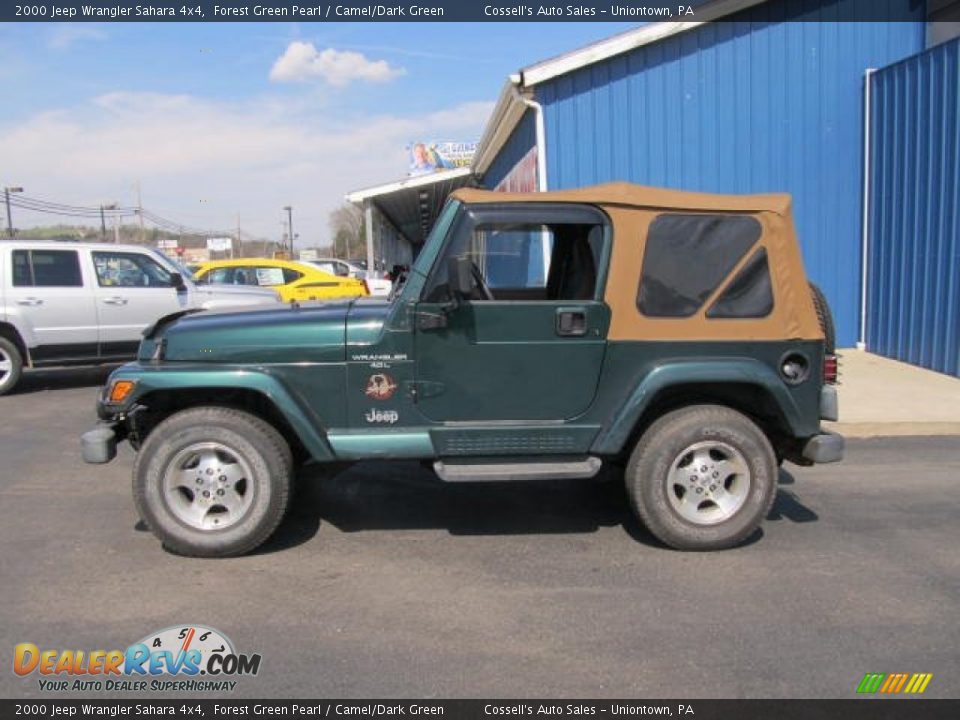 2000 Jeep Wrangler Sahara 4x4 Forest Green Pearl / Camel/Dark Green Photo #2