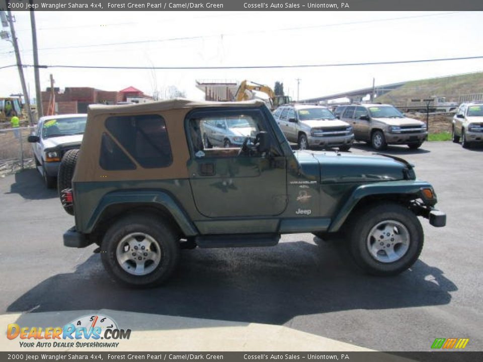 2000 Jeep Wrangler Sahara 4x4 Forest Green Pearl / Camel/Dark Green Photo #4