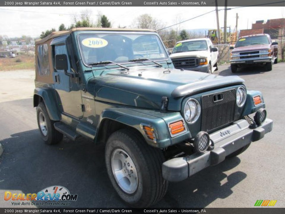2000 Jeep Wrangler Sahara 4x4 Forest Green Pearl / Camel/Dark Green Photo #5