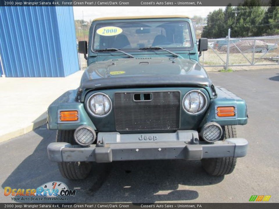 2000 Jeep Wrangler Sahara 4x4 Forest Green Pearl / Camel/Dark Green Photo #6