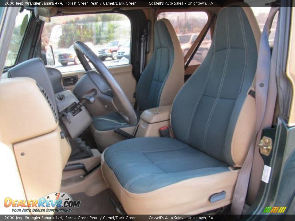 2000 Jeep Wrangler Sahara 4x4 Forest Green Pearl / Camel/Dark Green Photo #9