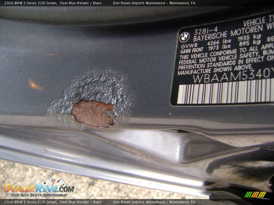 2000 BMW 3 Series 328i Sedan Steel Blue Metallic / Black Photo #18