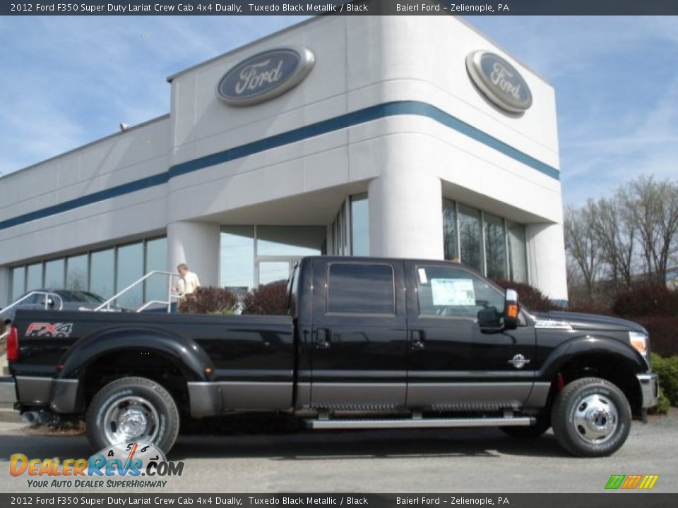 2012 Ford F350 Super Duty Lariat Crew Cab 4x4 Dually Tuxedo Black Metallic / Black Photo #1