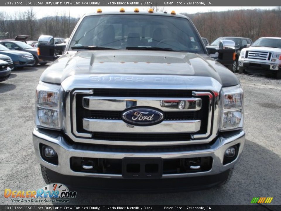 2012 Ford F350 Super Duty Lariat Crew Cab 4x4 Dually Tuxedo Black Metallic / Black Photo #3