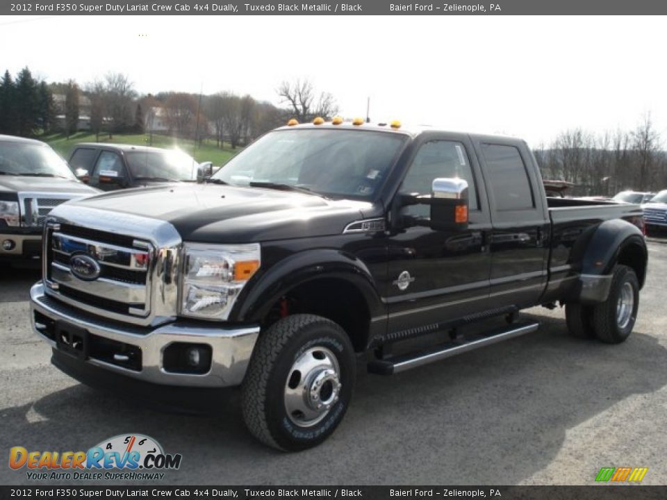 2012 Ford F350 Super Duty Lariat Crew Cab 4x4 Dually Tuxedo Black Metallic / Black Photo #4