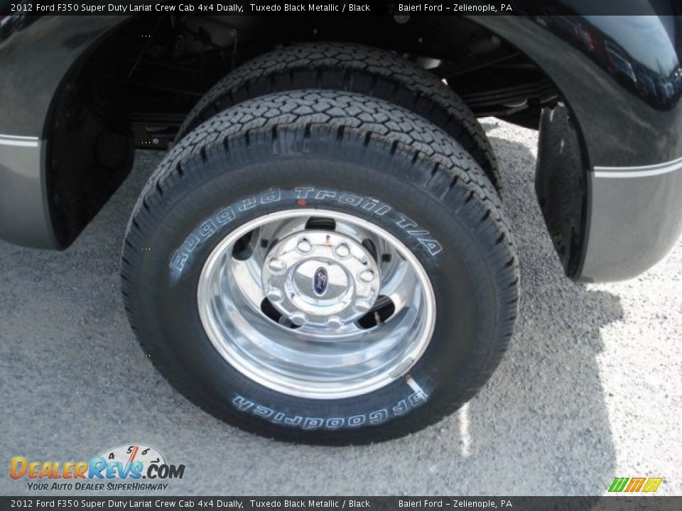 2012 Ford F350 Super Duty Lariat Crew Cab 4x4 Dually Tuxedo Black Metallic / Black Photo #9