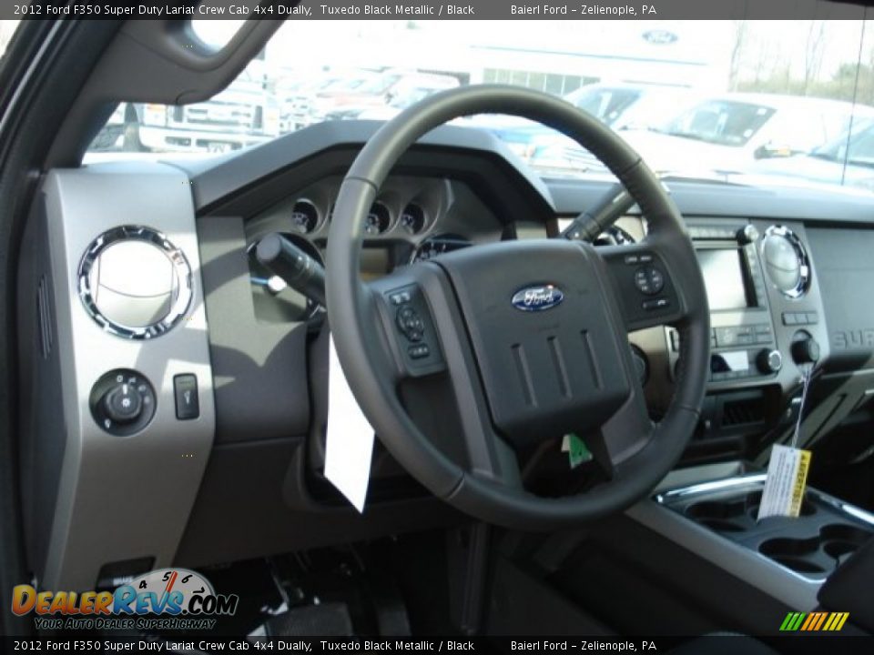 2012 Ford F350 Super Duty Lariat Crew Cab 4x4 Dually Tuxedo Black Metallic / Black Photo #10