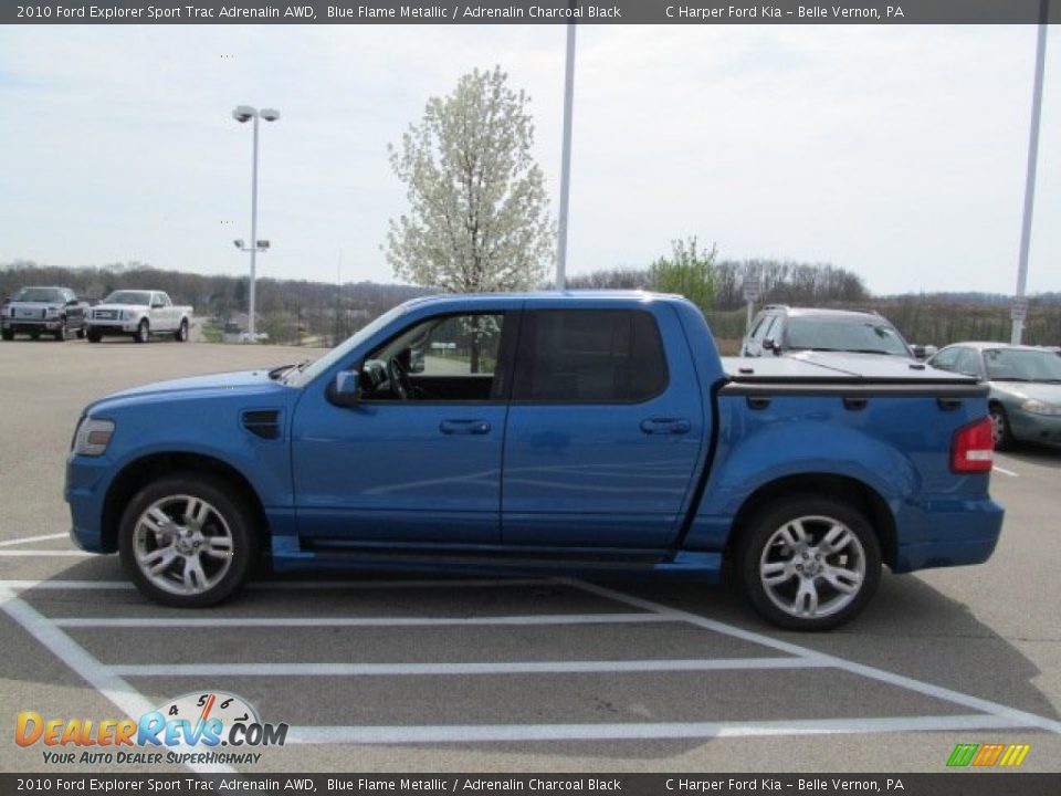 2010 Ford Explorer Sport Trac Adrenalin AWD Blue Flame Metallic / Adrenalin Charcoal Black Photo #4