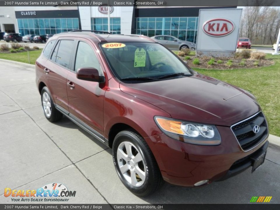 2007 Hyundai Santa Fe Limited Dark Cherry Red / Beige Photo #1