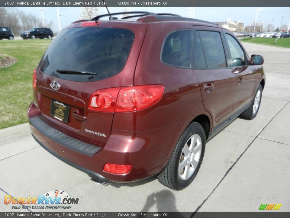 2007 Hyundai Santa Fe Limited Dark Cherry Red / Beige Photo #3