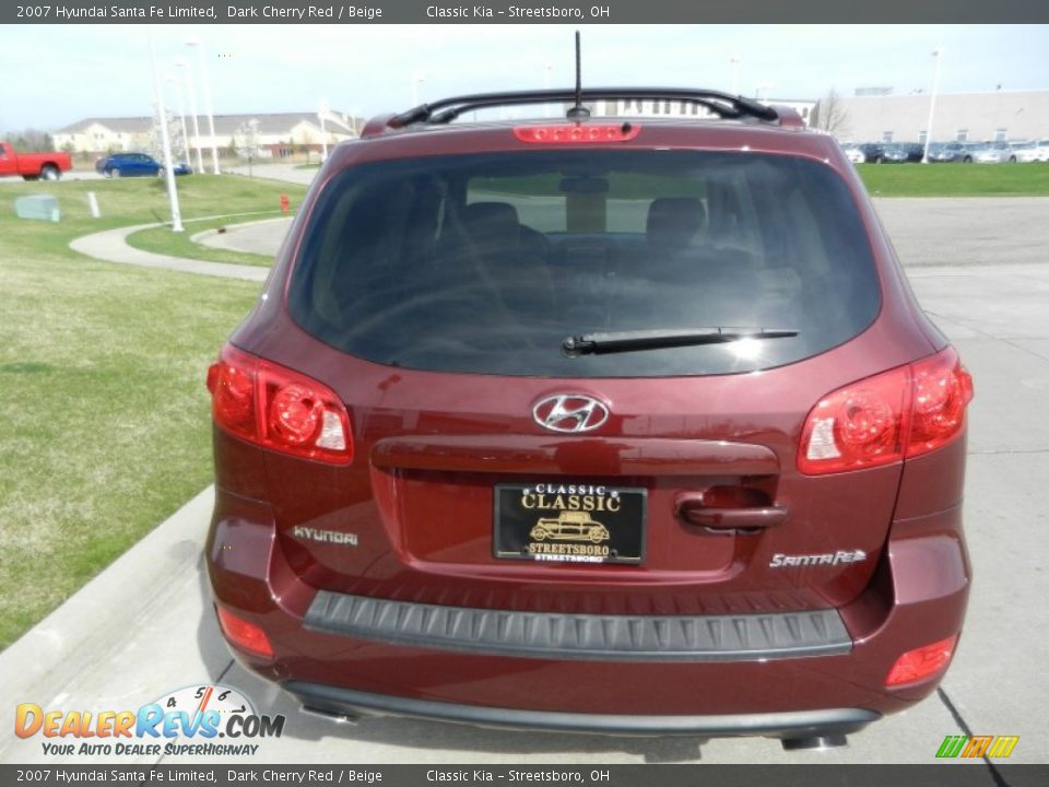 2007 Hyundai Santa Fe Limited Dark Cherry Red / Beige Photo #4